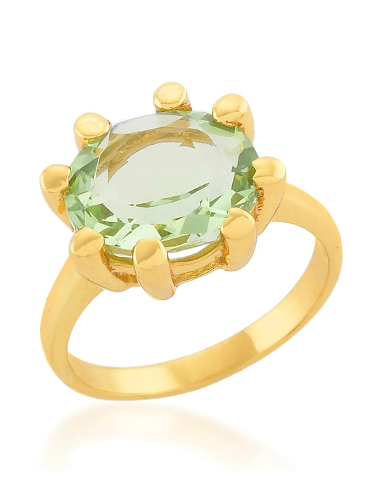 Anillo de garra ovalado verde claro