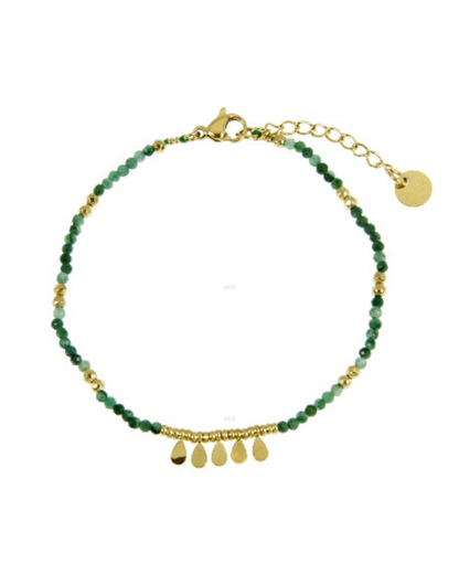 Oval Beaded Bracelet - Green