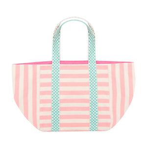 Wide Striped Beach Bag