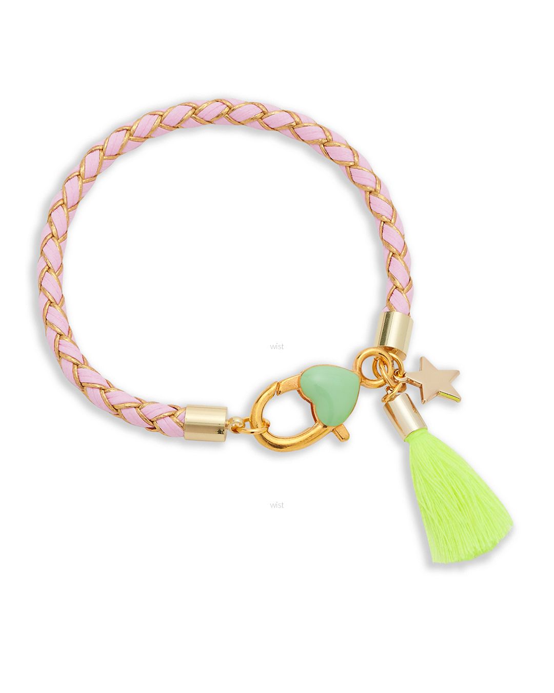 Pulsera trenzada rosa pálido