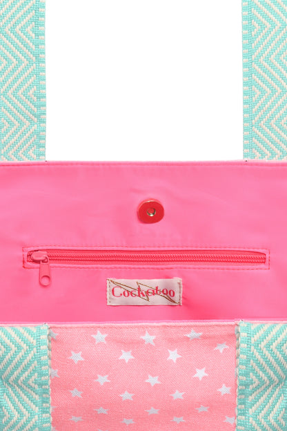 PINK STARRY BEACH BAG