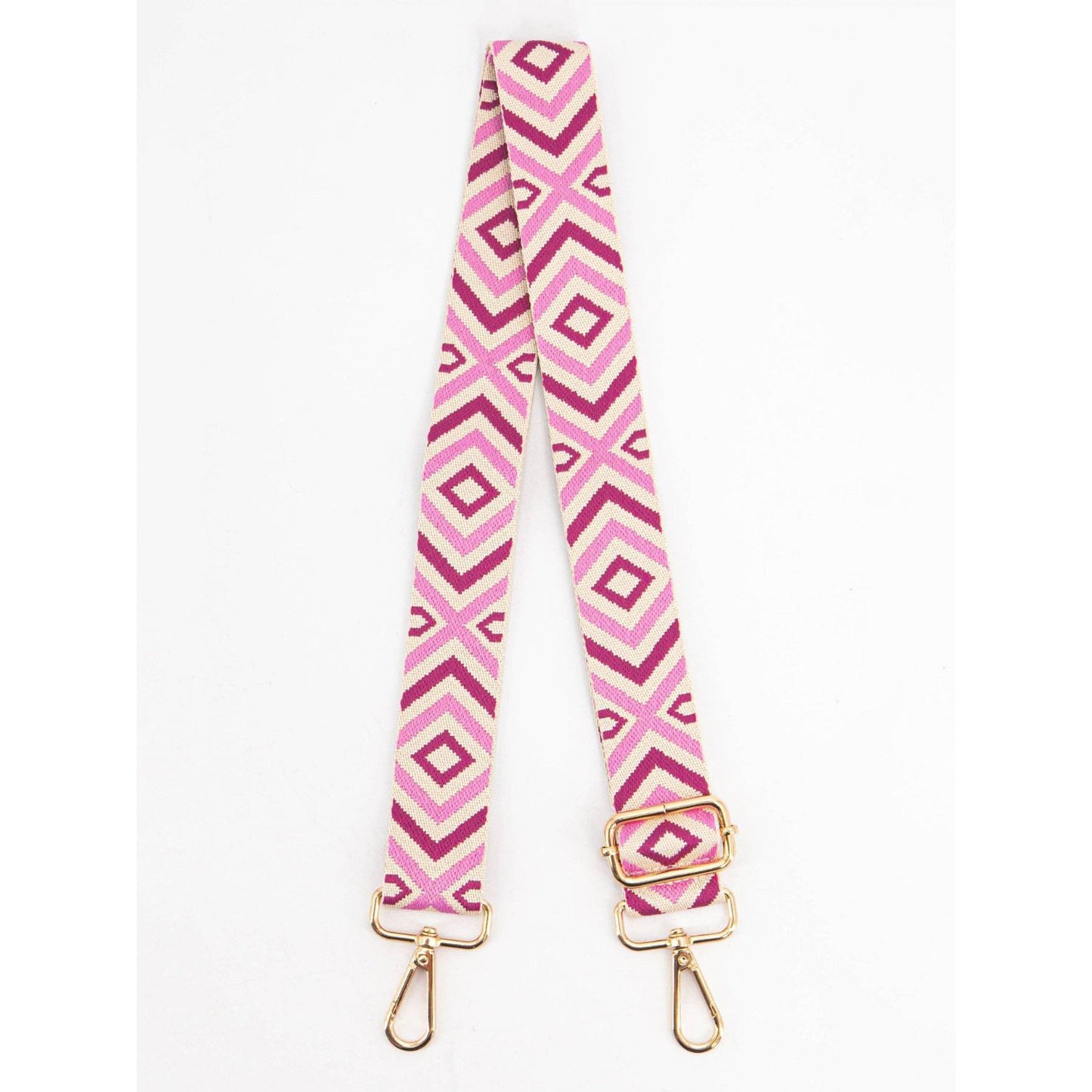 Woven Bag Strap - Pink, Aztec