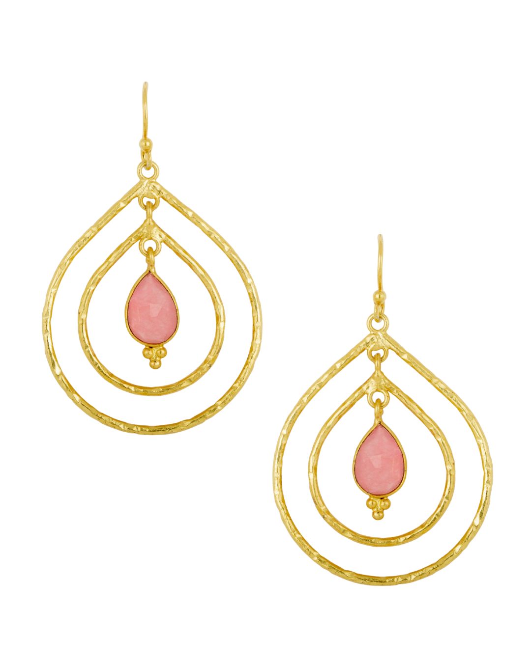 Double Hoop Earrings - Pink