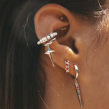 Prairie Star Charm Hoop Earrings - Silver