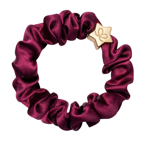 Gold Star Silk Scrunchie - Sangria