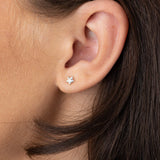 Faceted Star Studs - Silver