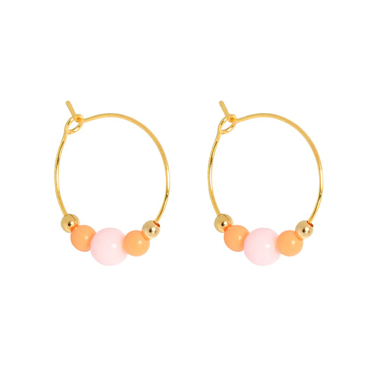 COLOURPOP EARRINGS - ORANGE/PALE PINK