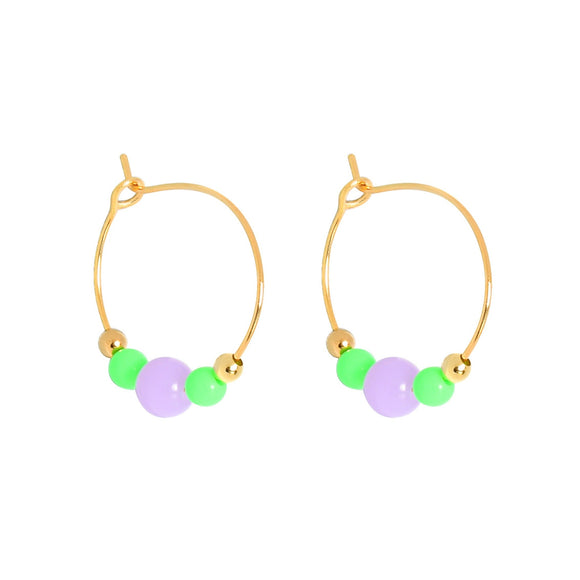 COLOURPOP EARRINGS - GREEN/LILAC