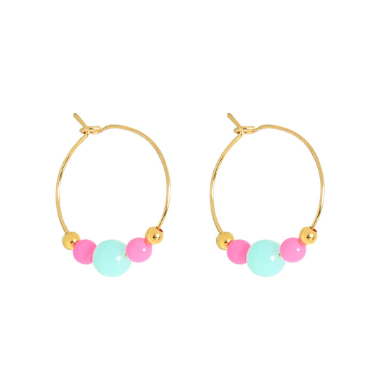 COLOURPOP EARRINGS - PINK/TURQUOISE