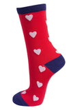 Chaussettes - Rouge avec coeurs