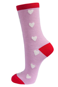 Chaussettes - Rose avec coeurs