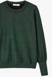 Balloon Sleeve Jumper - Green, Glitter