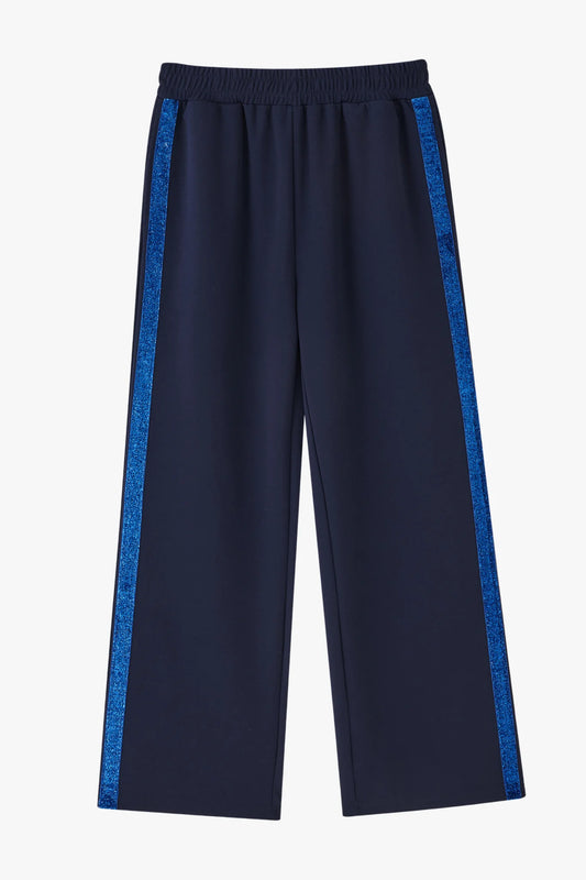 Blue Glitter Stripe Trousers