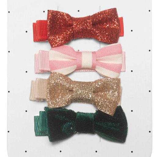 Jolly Christmas Mini Bow Clips