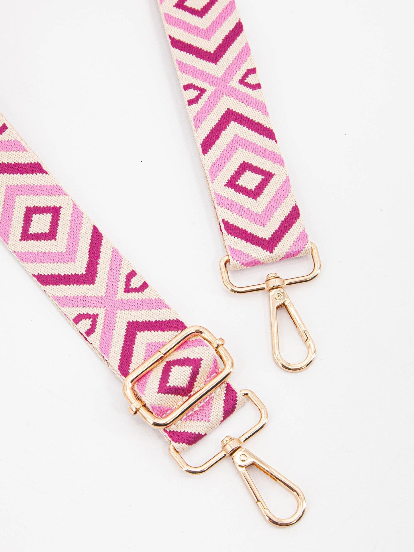 Woven Bag Strap - Pink, Aztec