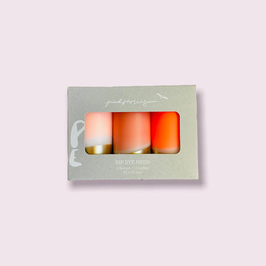 Dip Dye Coral and Gold Candles