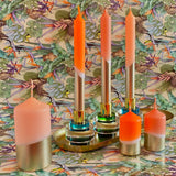 Dip Dye Coral and Gold Candles