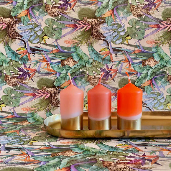 Dip Dye Coral and Gold Candles