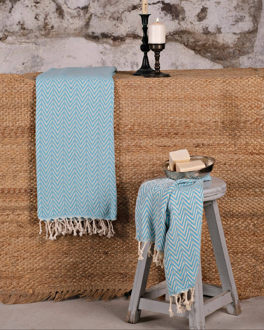 UltraSoft Turkish Cotton Hand Towel -  Turquoise