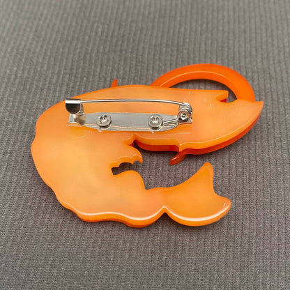 Acrylic Shrimp Brooch