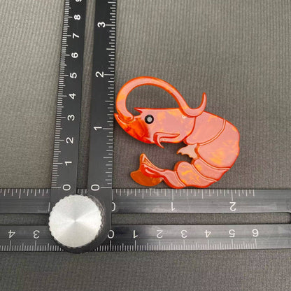 Acrylic Shrimp Brooch