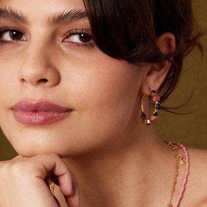 Hoop Gemstone Earrings