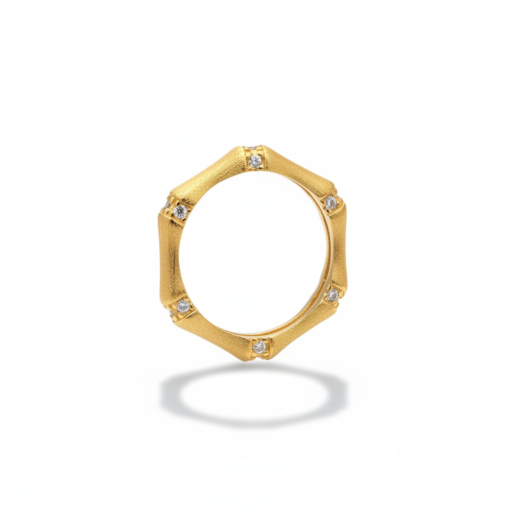 Matt Golden Bamboo Ring