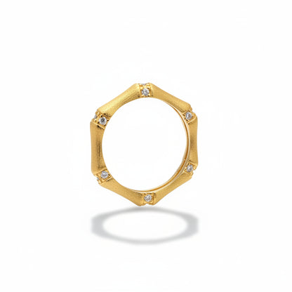 Matt Golden Bamboo Ring