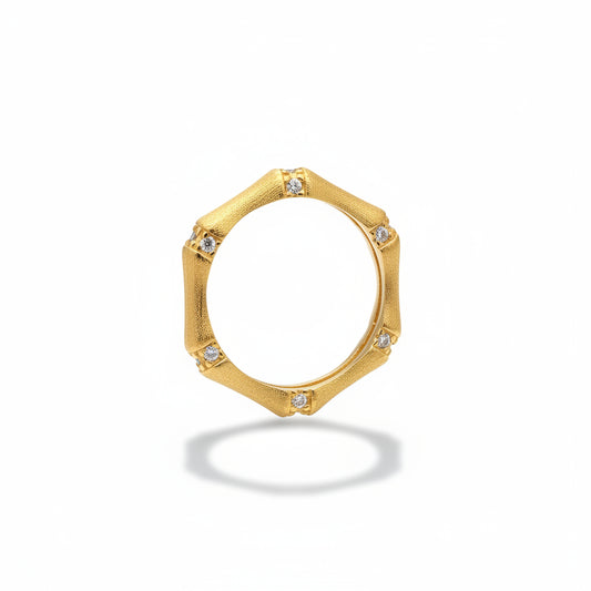 Matt Golden Bamboo Ring