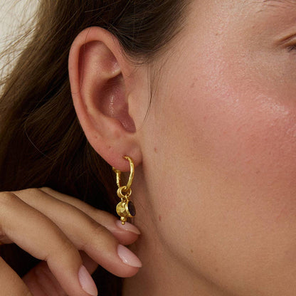 Iolite Charm Hoop Earrings