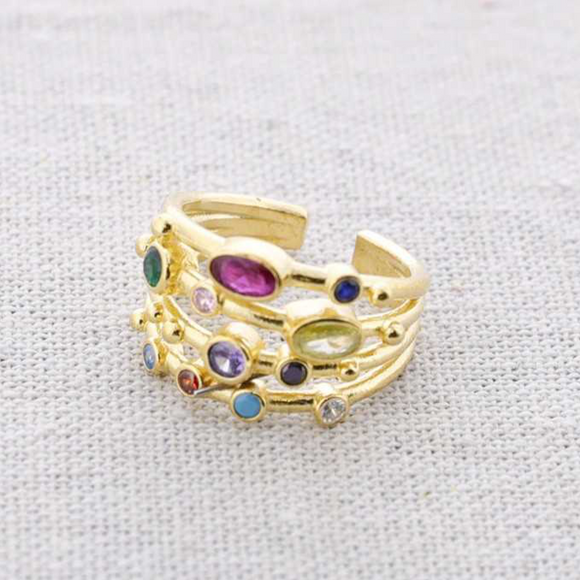 Layered Zirconia Stone Ring