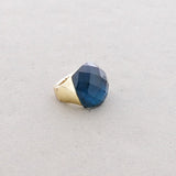 Chunky faceted crystal Ring - Blue