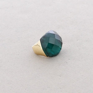 Chunky faceted crystal Ring - Deep Green