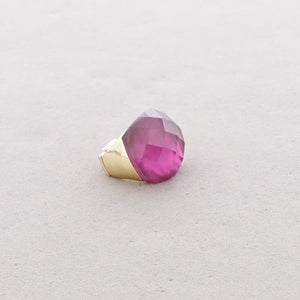 Chunky faceted crystal Ring - Fuchia