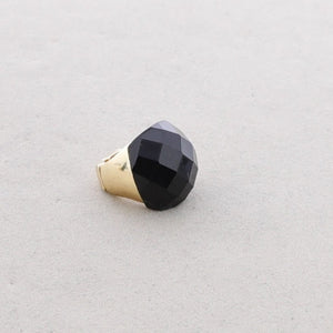 Chunky faceted crystal Ring - Black