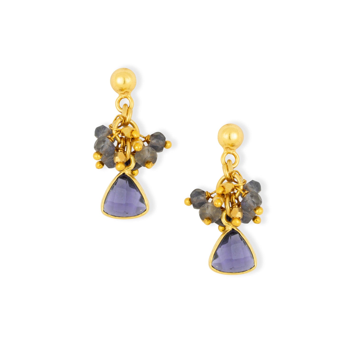 Blue Iolite Charm Earrings