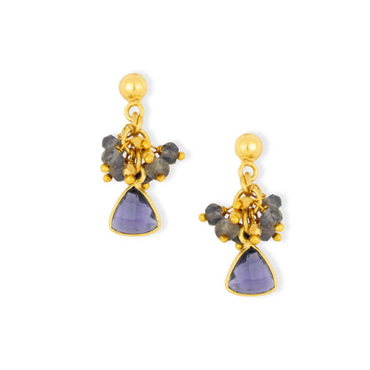 Blue Iolite Charm Earrings