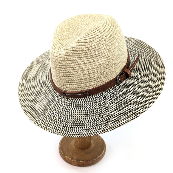 Folding Panama Style Travel Sun Hat - Mottled (59cm)