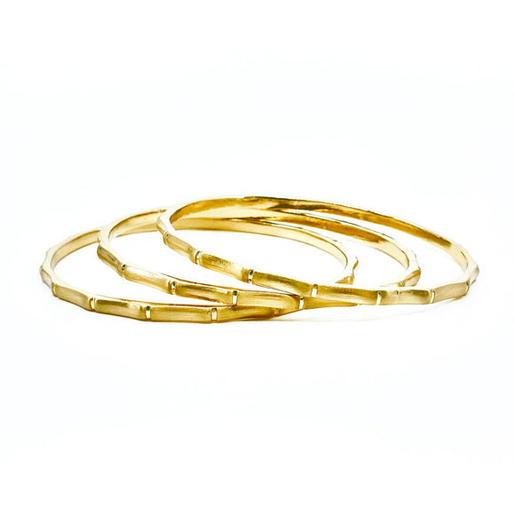 Cooper Bangle Set: Brushed Gold