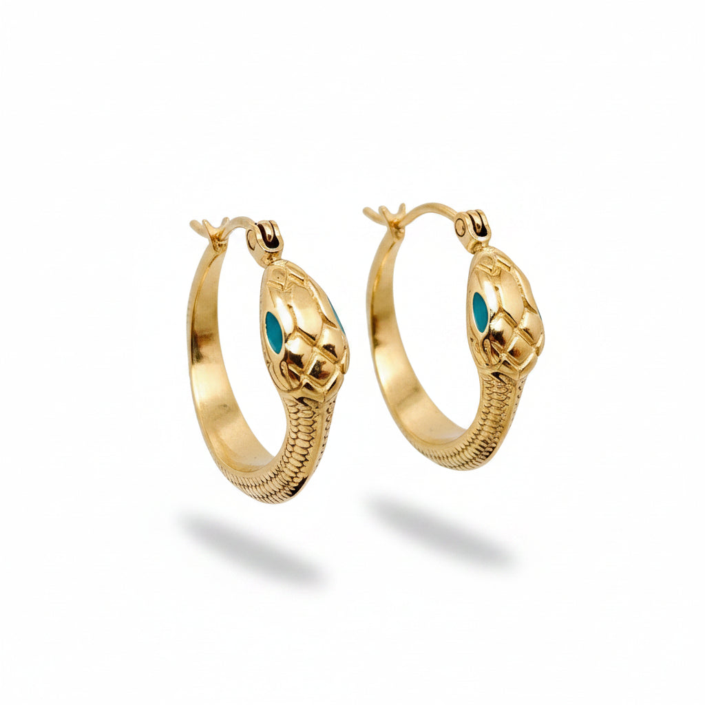 Textured Snake Hoops