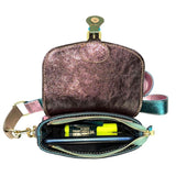 Multicolour Metallic Shoulder Bag - Green and Gold