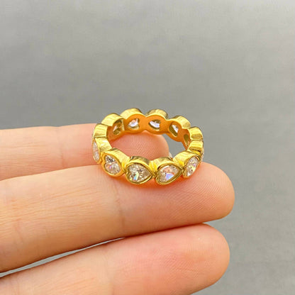Chunky Round Stone Eternity Ring