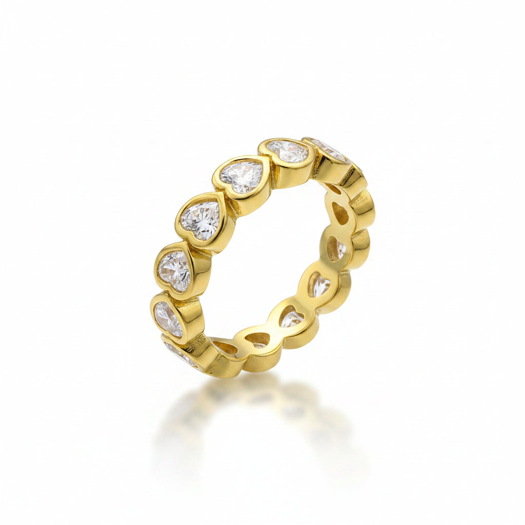 Chunky Hearts Eternity Ring