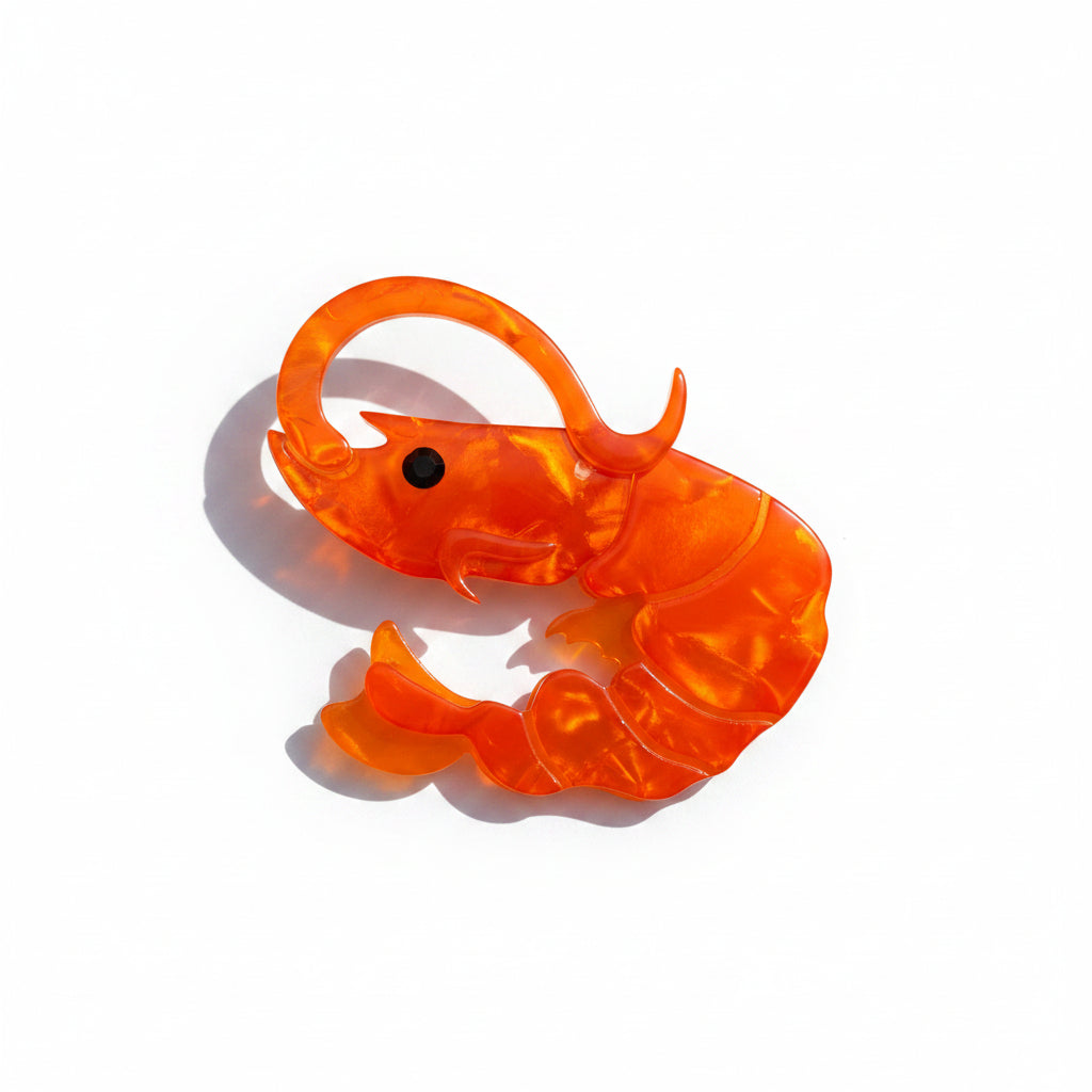 Acrylic Shrimp Brooch