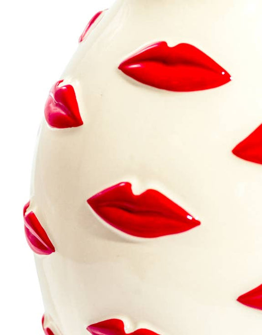 Large Multi Red Lips Vase