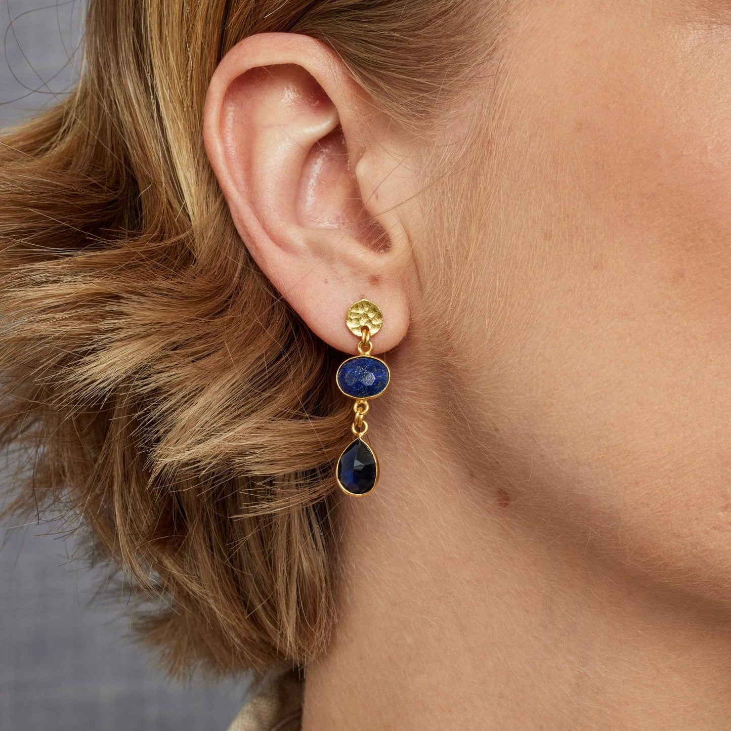 Double Drop Navy Earrings
