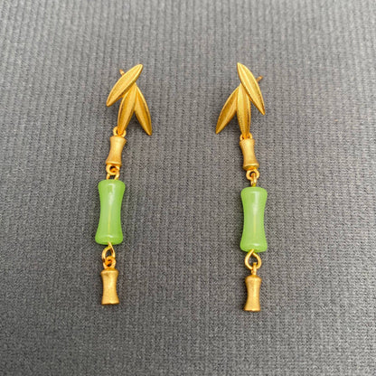 24K Gold Plated Bamboo Post Earrings