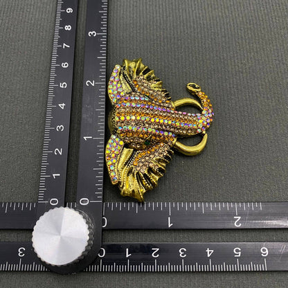 Rhinestone Elephant Brooch: Silver