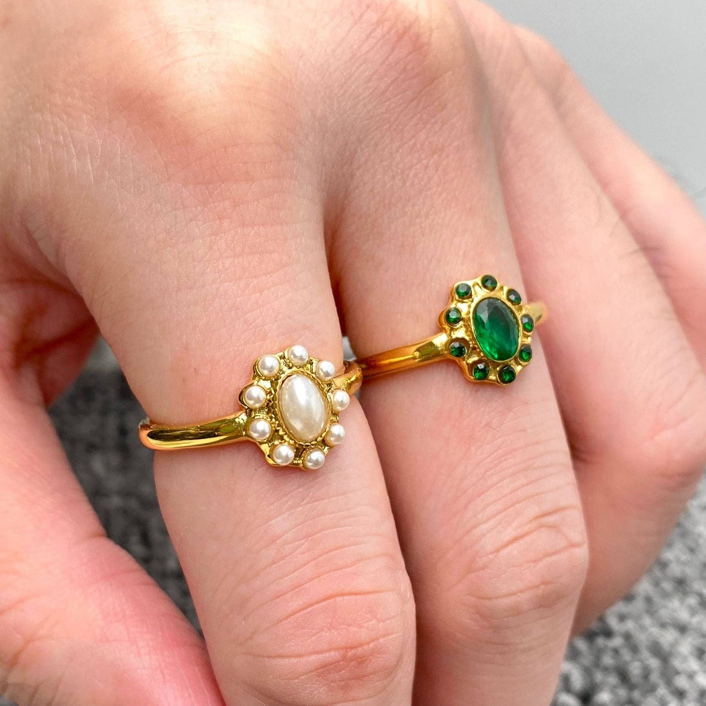 Vintage Inlaid  Gold Plated Ring