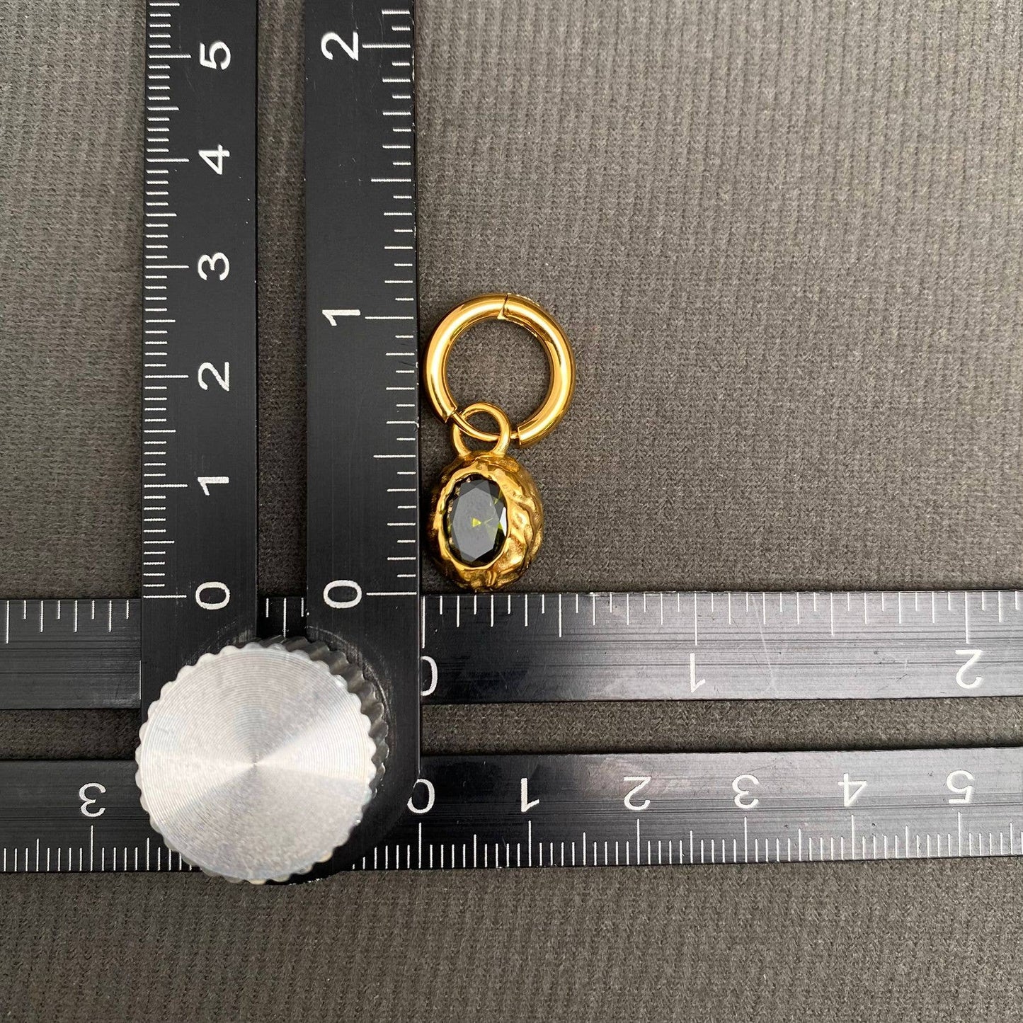 Drop Stone Huggie hoop Earrings
